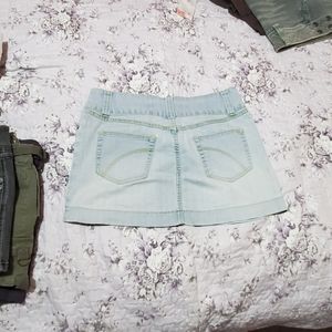 Light blue denim skirt